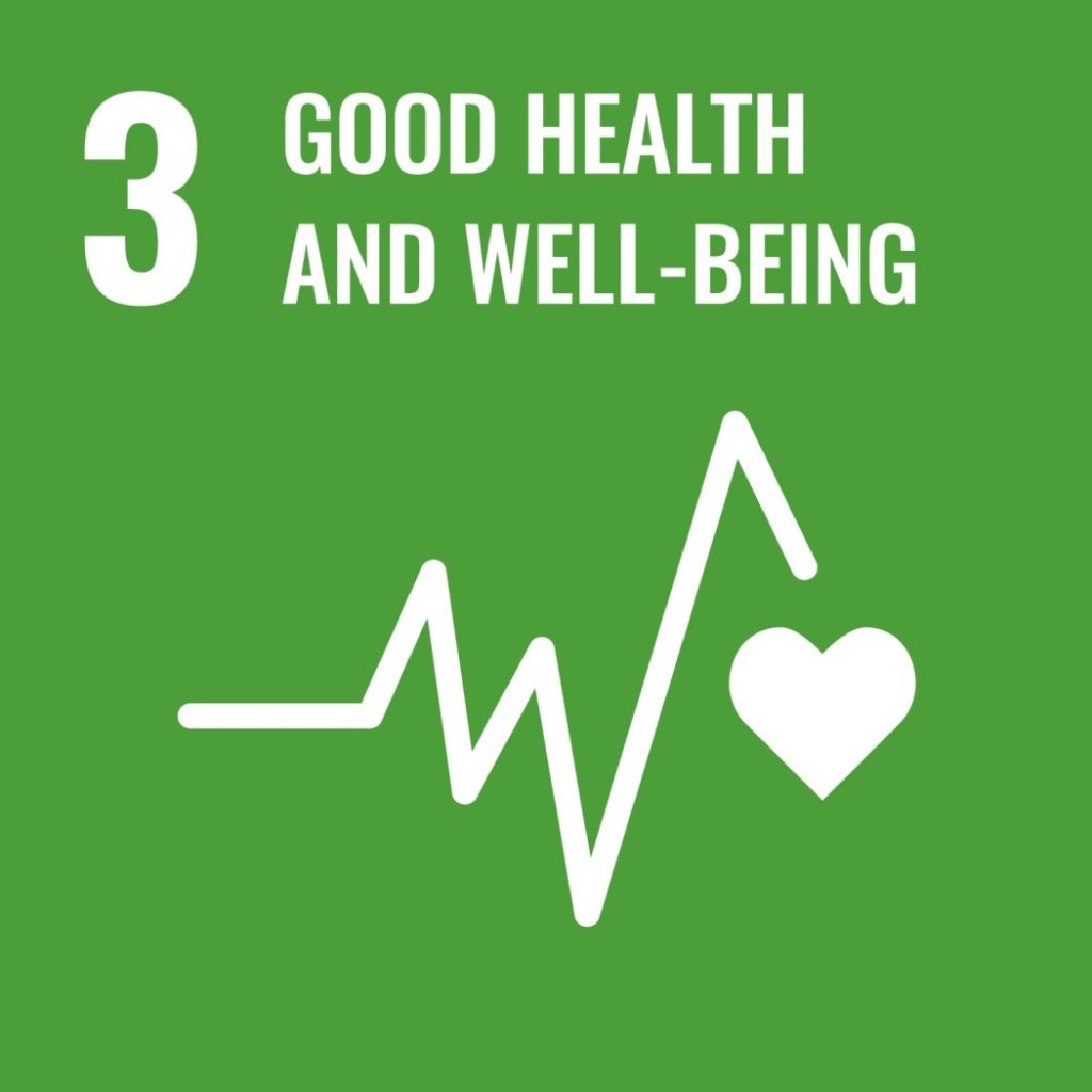 Kuvassa kestävän kehityksen tavoite 3 terveyttä ja hyvinvointia
