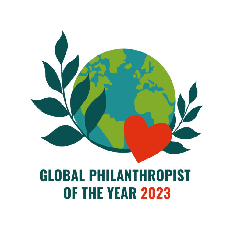 In photo: Logo of Global Philanthropist of the year 2023