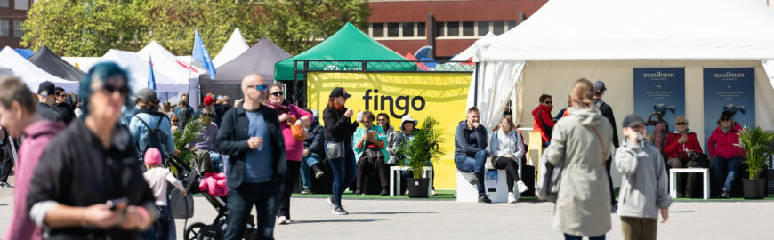 Fingo's tent at the World in the Village festival.