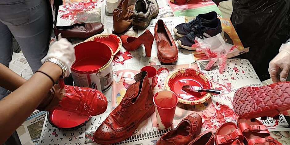 Punaisten kenkien maalausta.