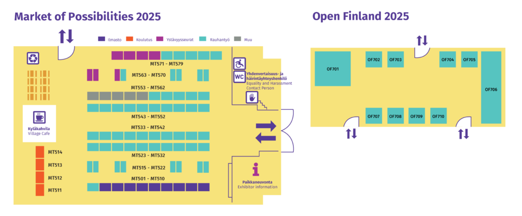 Mahdollisuuksien torin ja Open Finland -teemateltan aluekartta.